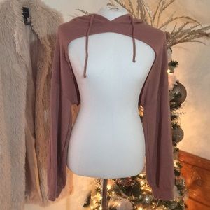 Forever 21 Cut Out Cropped Hoodie